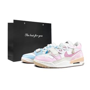 Наследство 312 low wmns cny устойчивые к истиранию мид-топ винтажные баскетбольные кроссовки unisex Jordan, белый/розовый