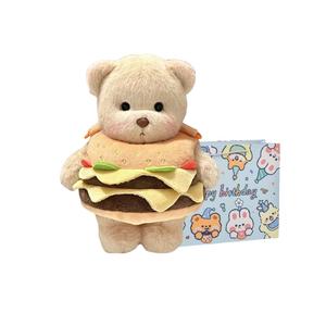 Гамбургер, картофель фри, плюшевая кукла медведя с кроссбоди сумкой, высота 28см Ten Thousand Children's Music