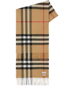 Кашемировый шарф в клетку Vintage Check BURBERRY, коричневый