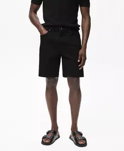 Мужские джинсовые шорты Regular-Fit длиной 9 дюймов Mango, черный