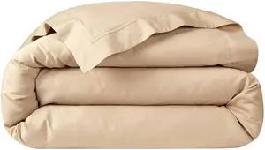 Пододеяльник Yves Delorme Triomphe Dune Full / Queen 92 x 92 дюйма - Очень мягкие и теплые роскошные простыни, 100% Натуральное органическое французское постельное белье - Дышащее и долговечное