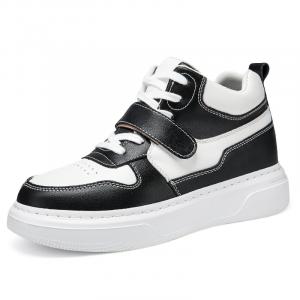 Теплые увеличивающие рост кроссовки для скейтбординга унисекс средней высоты Bull Thunder, White Black