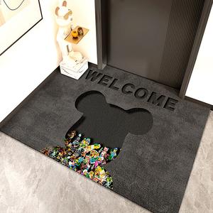 Budis Ковер 120х160 см для прихожей/ванной в новом китайском стиле, водонепроницаемый, противоскользящий, с утолщенным ворсом