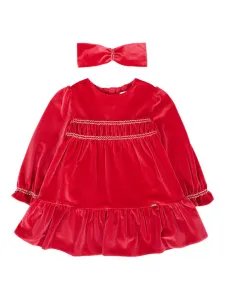Платье Velvet smocked dress-headband set Mayoral, красный
