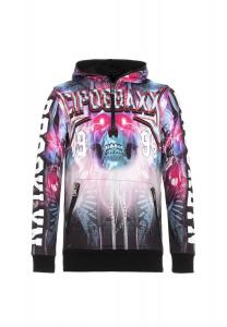 Свитер с капюшоном и привлекательным принтом по всей поверхности CIPO & BAXX, цвет Cyber Blue