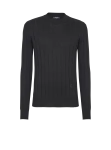 Джемпер PB из шелка и хлопка вязаный Balmain, черный