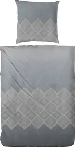 Постельное белье Primera Mako-Satin 155x220 с ромбовидным орнаментом, серый песок 243234-88 PRIMERA