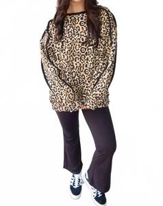 Толстовка Binding Edge свободного кроя с леопардовым принтом Act Pretty, Leopard