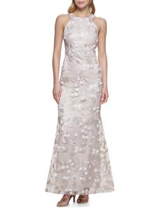 Платье А-силуэта с цветочной аппликацией Eliza J, белый