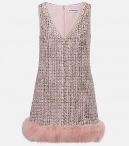 Мини-платье с пайетками Self-Portrait, розовый