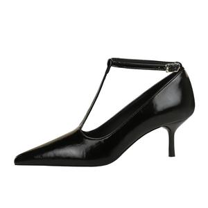 QITUMAUL Туфли на высоком тонком каблуке женские, черные