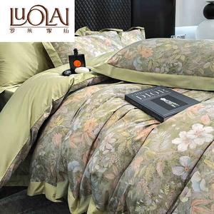 LUOLAI HOME Комплект постельного белья 1.8, 4 предмета, простыня, 200x230 см, цвет: чуши-грин