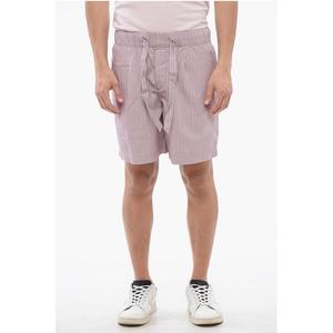 Полосатые хлопковые шорты TEKLA с затягивающимся шнурком на талии Birkenstock, Purple