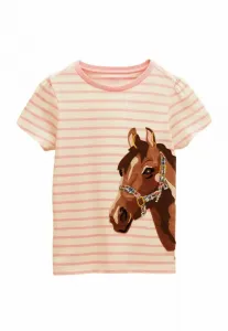 Футболка astra с аппликационным принтом, стандартного кроя. Joules, Pink Stripe Horse