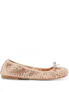Балетки со стразами René Caovilla, нейтральный