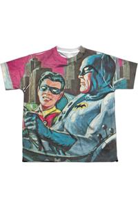 Футболка с коротким рукавом для детей с изображением Бэт-сигнала из классического сериала про Бэтмена Gildan, белый