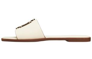 Шлепанцы женские цвета слоновой кости и белого цвета Tory Burch