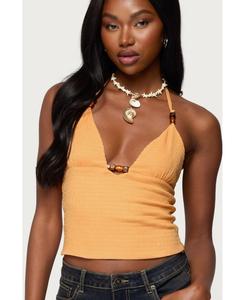 Женский топ-халтер Atlas с завязками и бусинами Edikted, Orange
