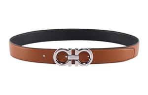 Ferragamo Кожаный мужской ремень коричневый 3.5 см, Brown