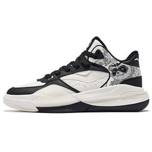 Кроссовки для мужчин с высоким берцем из микрокристаллической кожи белого/орто-черного цвета Erke