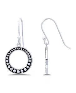 Серьги-Крючки из окисленного бисера в форме открытого круга Macy'S, silver