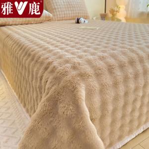 Yalu Комплект постельного белья из 3 предметов (простыня 200х230 см, 2 наволочки), ткань пузырчатый велюр, цвет капучино, высокий вес