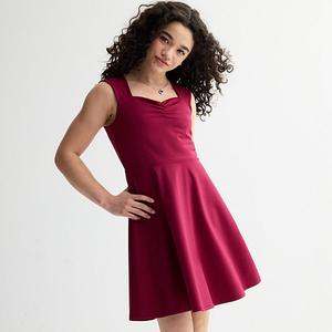 Детское платье-трапеция с завязками и ожерельем для девочек 7-16 лет Limited Too, Maroon