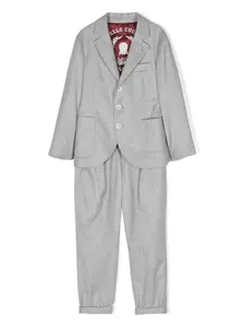 Костюм с однобортным пиджаком Brunello Cucinelli Kids, серый