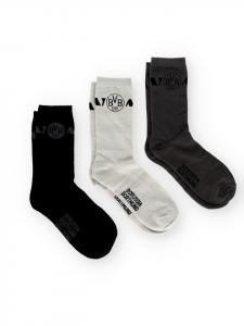 Подарочный набор из 3 носков BVB белого, серого и черного цветов