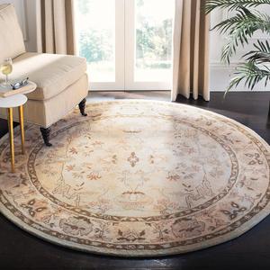 Ковер SAFAVIEH, 244 x 244 см, Bergama Collection, Light Blue & Ivory, ручной работы, восточный шерстяной, идеален для помещений с высокой проходимостью в гостиной, спальне (BRG135C)