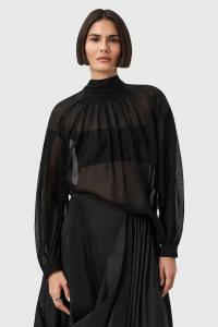 Шелковая блузка PEARLA Allsaints, черный