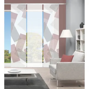 Видовая шторка-панель NAYAH на каретке, комплект из 3 шт., раздвижная занавеска, бамбук, цифровая печать Vision, бордовый