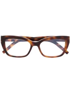 Saint Laurent Eyewear очки в оправе 'кошачий глаз' с логотипом, коричневый