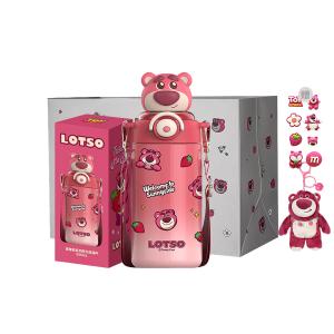 Lotso Stitch изолированная кружка 316 Food Grade, удобная дорожная кружка 600 мл Disney, lotso розовый красный straw insulated cup+shopping bag+doll pendant (includes cup brush+straw brush+stickers)