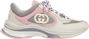 Кроссовки Gucci Wmns Run Sneaker 'Ivory Pink Grey', серый