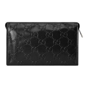 Кожаная косметичка, Дорожная сумка, Клатч унисекс черный GUCCI