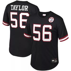 Мужская футболка Mitchell & Ness Lawrence Taylor Black New York Giants с именем и номером вышедшего на пенсию игрока в сетку