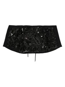 Топ-бюстье с вышивкой Mitiliane Couture, черный