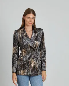 Женский пиджак с принтом под змею и передними карманами Alma en Pena, принт