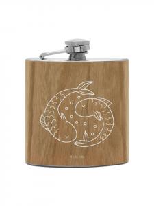 Mr. & Mrs. Panda Фляжка Flachmann Pinguin Weihnachtsbaum mit Spruch in Braun