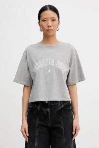 Хлопковая футболка Patrizia Pepe, серый