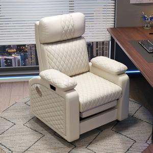 Игровое кресло Xihao New, Beige - Breathable Car Leather, для долгого сидения, компьютерное, офисное, домашнее, раскладное, для интернет-кафе