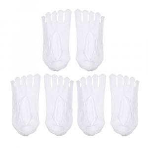 3 пары носков с пятью пальцами, дышащие мягкие модные женские носки без показа Unique Bargains, белый