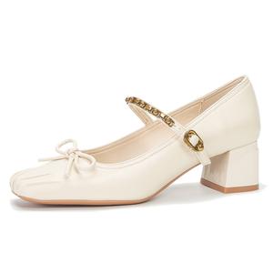 Туфли Мэри Джейн на массивном каблуке для женщин Beijiani, Ecru