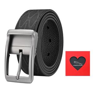 JAGUAR Кожаный ремень мужской шириной 3.4 см, Black Heart Box