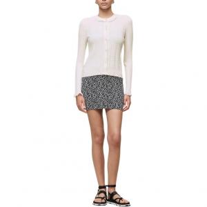 HERMES Трикотажный кардиган для женщин белого цвета с круглым вырезом