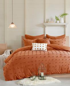 Комплект постельного белья Brooklyn из жаккардовой хлопковой ткани, 7 предметов, размер Full/Queen Intelligent Design, Rust