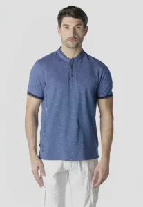 Футболка с воротником мао и модным принтом Koroshi, Azul Blue