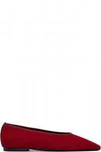 Красные минималистичные замшевые балетки TOTEME
