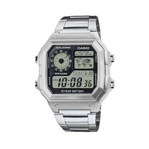 CASIO Ретрофит серия AE 1200WHD 1A электронный механизм металлический ремешок часы унисекс черный циферблат